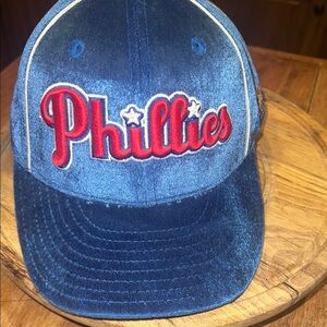 Vintage 90s American Needle Blue Velvet Phillies Hat Professional 7 Model